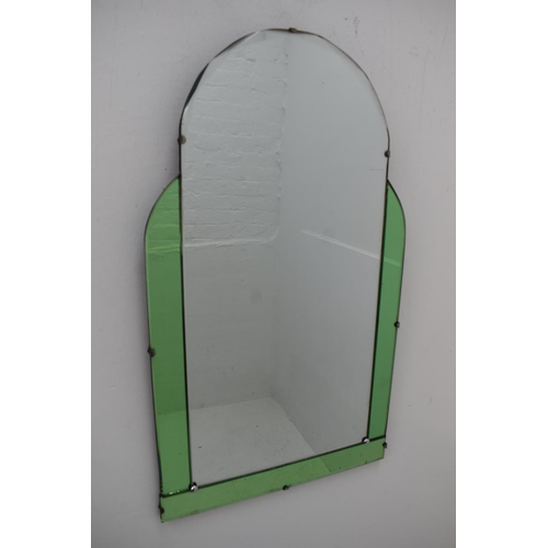 56 - Art Deco Wood Backed Two Tone Bevel Edged Wall Mirror (27