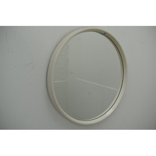 59 - Mis Century Wood Framed Circular Wall Mirror (21