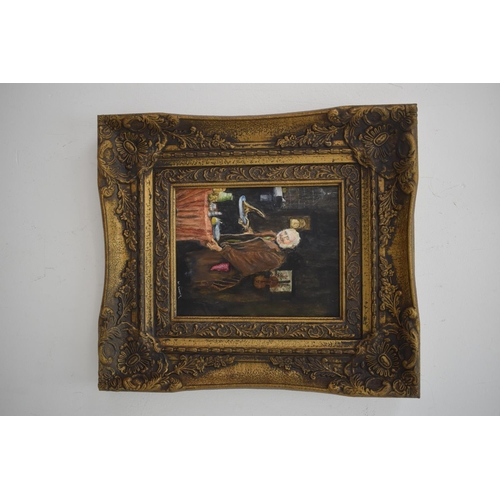 71 - Two W Garner Original Oil on Board Portraits in Matching Heavy Decorative Gilt Frames (19