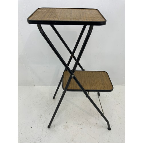 104 - Retro Classic Folding Formica Topped 2 Shelf Display Stand (38