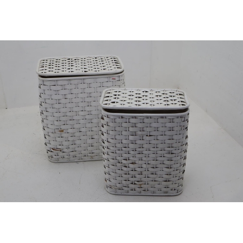 463 - Two Matching Rattan Laundry Baskets