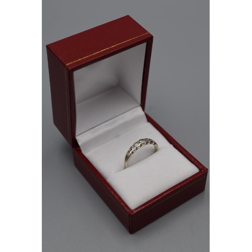 10 - Silver 925 Raised Single Stoned Ring (Size N) Complete with Presentation Box