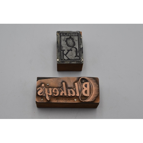 26 - Two Antique Wooden Print Blocks