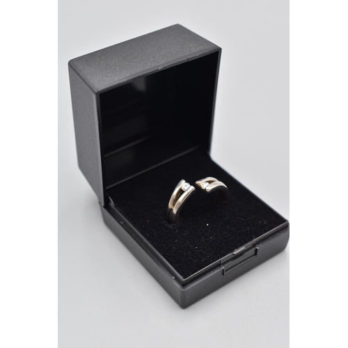 6 - Silver 925 Twin Stoned Ring (Size Q) Complete with Presentation Box