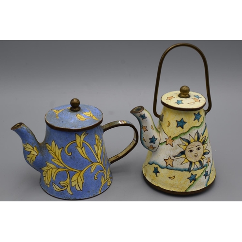 96 - Two Enamelled Miniature Tea Pots