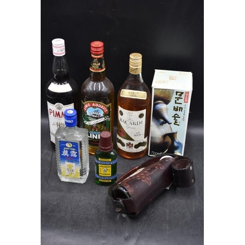 95 - Box of Alcoholic Drinks, House Clearance Lot Includes Litre Bottle of Mount Gay Barbados Rum (80 Pro... 