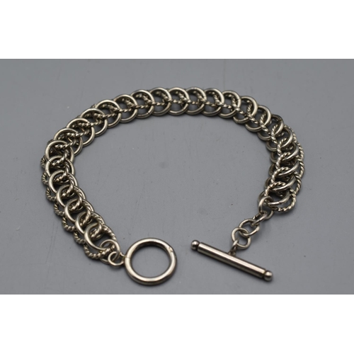 38 - Silver 925 Fob Chain Style Bracelet Complete with Presentation Box