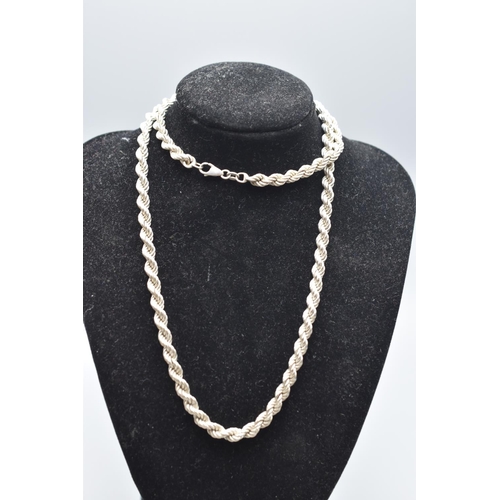 60 - Silver 925 Rope Chain Necklace (60cm)