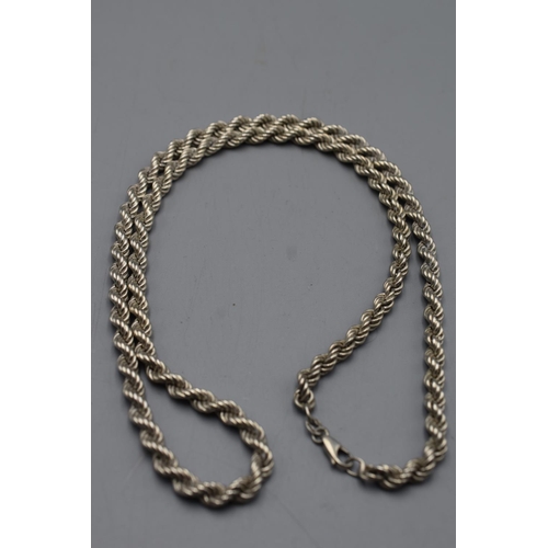 60 - Silver 925 Rope Chain Necklace (60cm)