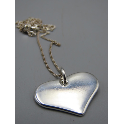 68 - Silver 925 Heart Shaped Pendant Complete with Presentation Box and Chain