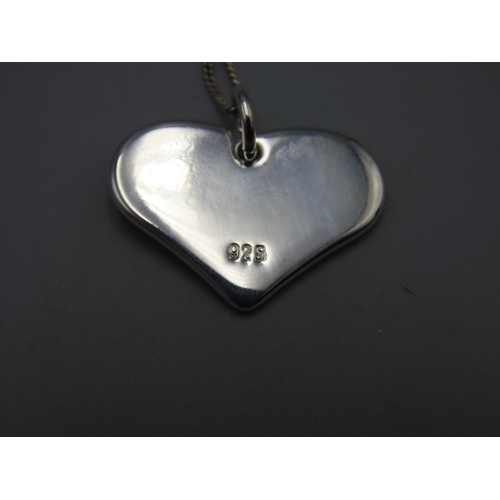 68 - Silver 925 Heart Shaped Pendant Complete with Presentation Box and Chain