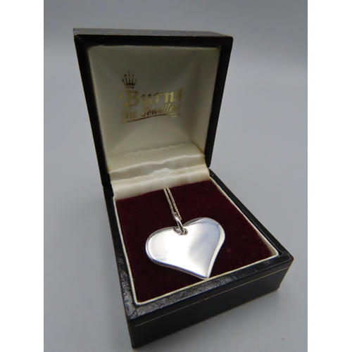 68 - Silver 925 Heart Shaped Pendant Complete with Presentation Box and Chain