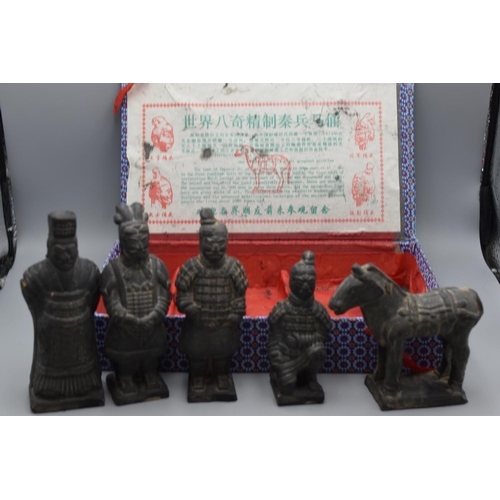 97 - Set of Four Terracotta Warriors in Display Box 5