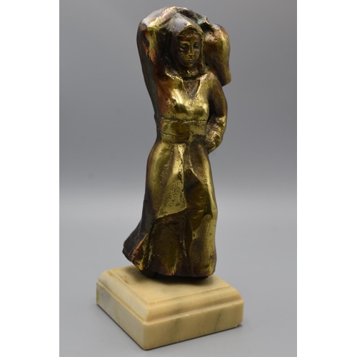 101 - Bronze Figure on Marble Plinth approx 9