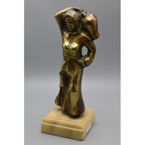 101 - Bronze Figure on Marble Plinth approx 9