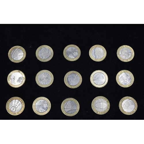 133 - Collection of Fifteen £2 collectors coins to include brunel, WWl, Darwin, Florence nightingale and m... 