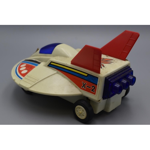 620 - Vintage Jimson Hong Kong X-2 Friction Powered flying Saucer Car with Spark Action. Approx 7 inch Dia... 