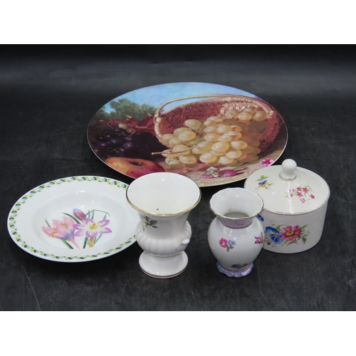 626 - Five Pieces of Fine Porcelain including Limoges Plate, Portmerion, Wedgwood and More