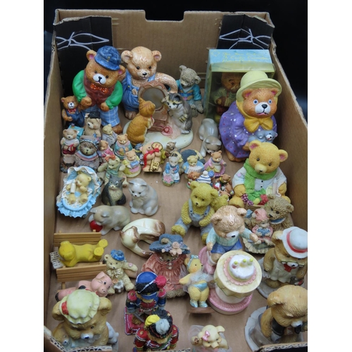 636 - Large Collection of mainly Ceramic teddy Bear and cat ornaments