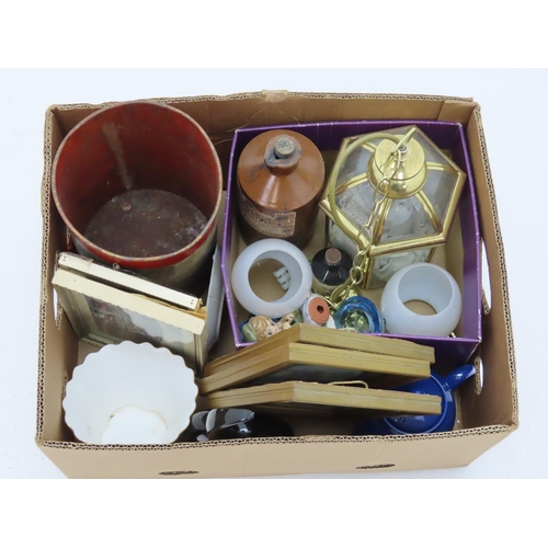 646 - Mixed Lot to include Minton, Vintage waste Bin, Old writing fluid Bottle and much more