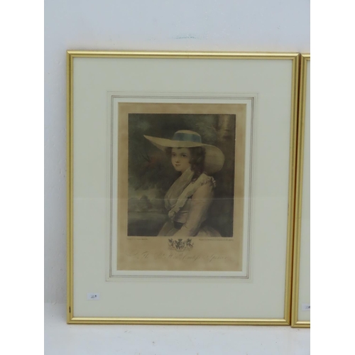 186 - Two Original Framed and Glazed Colour Prints taken from the Engraving by F Bartolozzi R.A.Engraver t... 