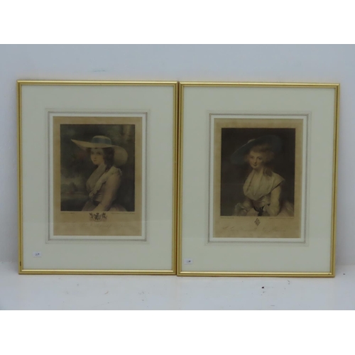 186 - Two Original Framed and Glazed Colour Prints taken from the Engraving by F Bartolozzi R.A.Engraver t... 