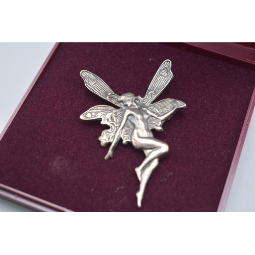 19 - Art Nouveau Silver Fairy Brooch