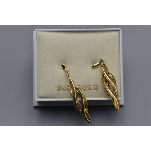 23 - Pair of 9ct Gold Mackintosh Style Earrings