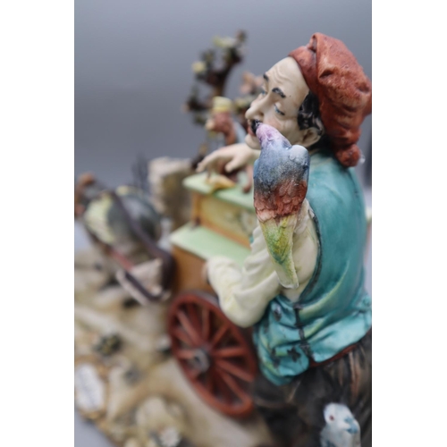 68 - Capo-Di-Monte Porcelain Figure of The Organ Grinder by Cantastorie Complete with Certificate (18