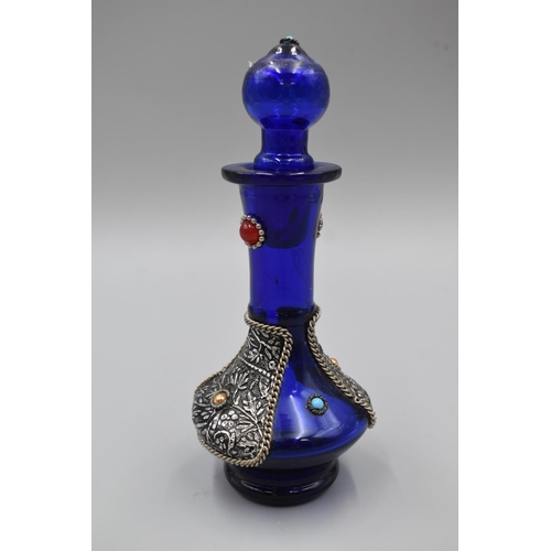 95 - Vintage Cobalt Blue Hookah Nagrile Gini Vase 7