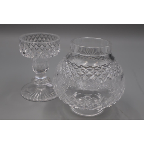 143 - Tyrone Crystal Candle Holder Storm Hurricane Lamp approx. 8.