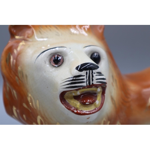 1 - Victorian Staffordshire Lion Figure (13