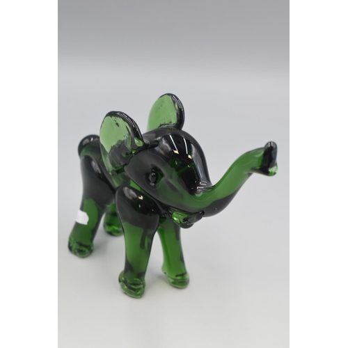 2 - A Green Glass Elephant , Possibly Murano