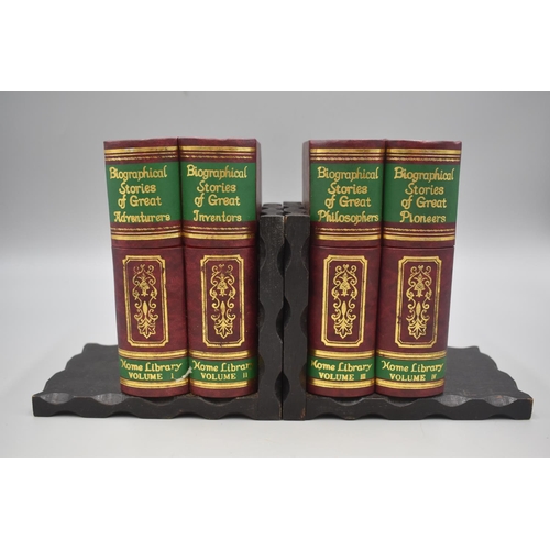 4 - Vintage Book Ends Hidden Liquor Decanter & Shot Glasses