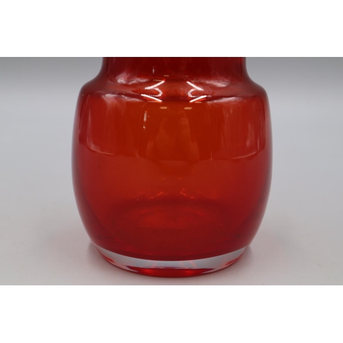 7 - 1970's Vase in Ruby by Riihimaki (Finland) number 1483 - Designed by Tamara Aladin