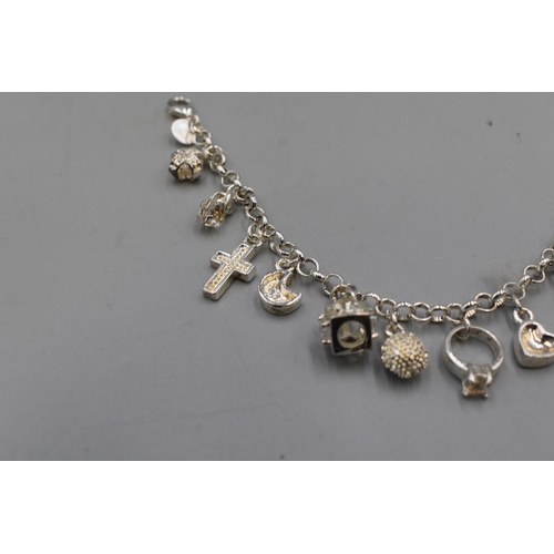 24 - Silver 925 Bracelet with 13 Charms