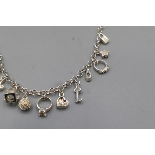 24 - Silver 925 Bracelet with 13 Charms