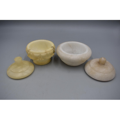 43 - Two Onyx Bowls with Lids