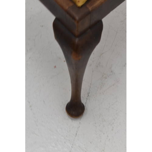 379 - Edwardian Oak Hallway Chair with Fabric Cushion and High Back