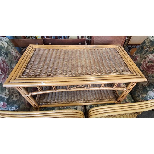 385 - A Pair of Conservatory Chairs With Matching Table