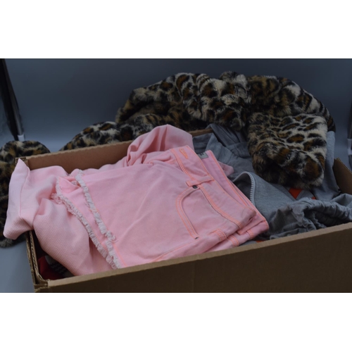 443 - Mixed Collection of Ladies Clothes to include Faux Fur Jacket, Designer Labelled summer dresses and ... 