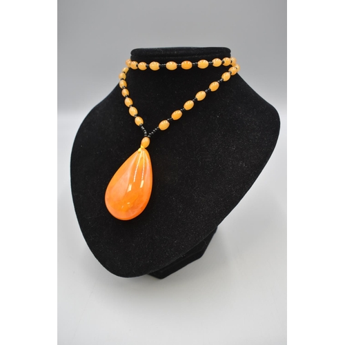 1 - Natural Beeswax Jade Pendant Necklace