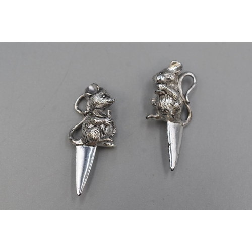 3 - Set of 3 Silver Plated Cheese Markers