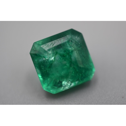 11 - Natural Green Square Cut Emerald (7.02ct) Complete with Certificate of Authenticity
