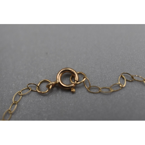 29 - Hallmarked 375 Gold 5 Stoned Pendant Necklace Complete with Presentation Box