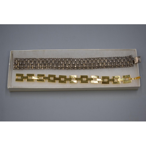 37 - Rolled Gold Plated 18k Bracelet and Silver Coloured umarked Bracelet