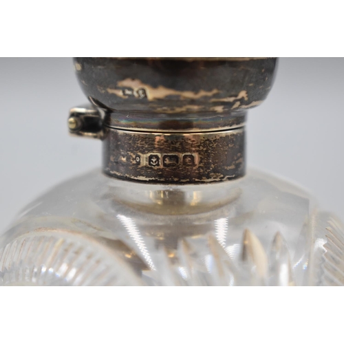 40 - Silver Topped Perfume Bottle, Hallmarked Birmingham. (4