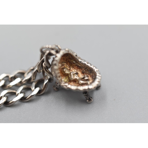 43 - Hallmarked Birmingham Silver Bracelet with 5 Charms
