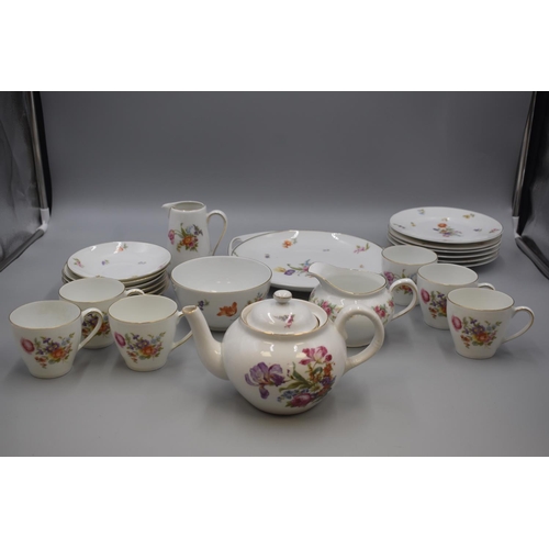 196 - Twenty-Three Pieces of Quality Bavarian Fine China to include Cups, Plates, Pourer, Tea Pot and othe... 