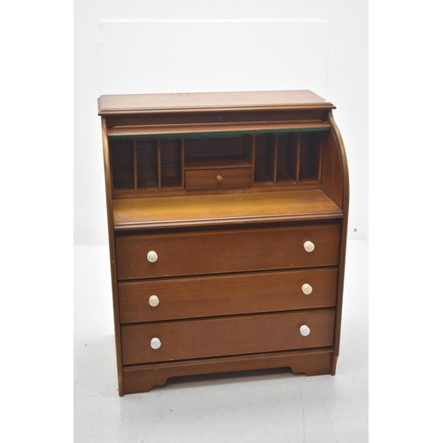 326 - Mid Century Rossmore Furniture Roll Top Desk with 3 Drawers (41